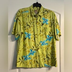 Tropical Green Floral‎ Men's Shirt Large